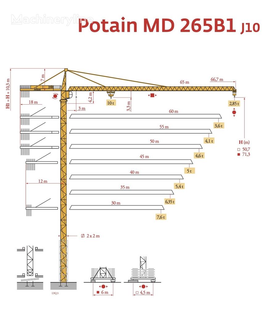 grue à tour Potain MD 265B1 J10